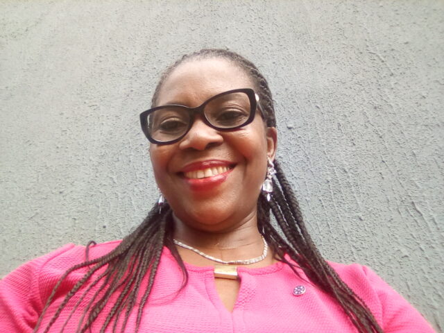A portrait of Funmilayo Loremikan